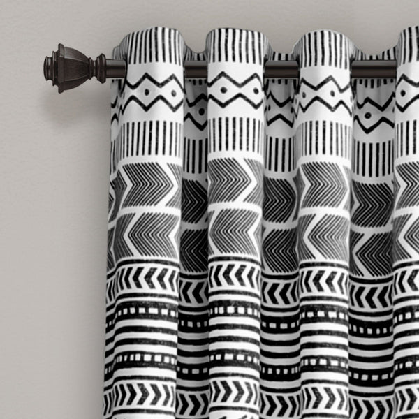 Lush Décor Hygge Geo Light Filtering Window Curtain Panel Set