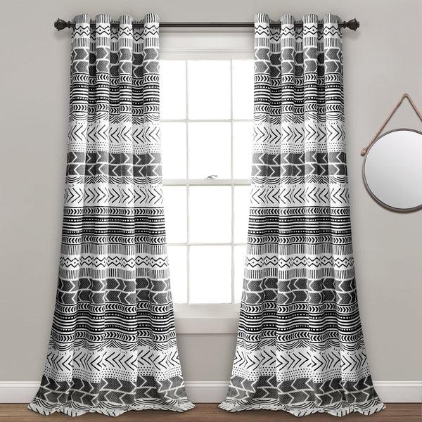 lush décor Hygge Geo Light Filtering Window Curtain Panel Set