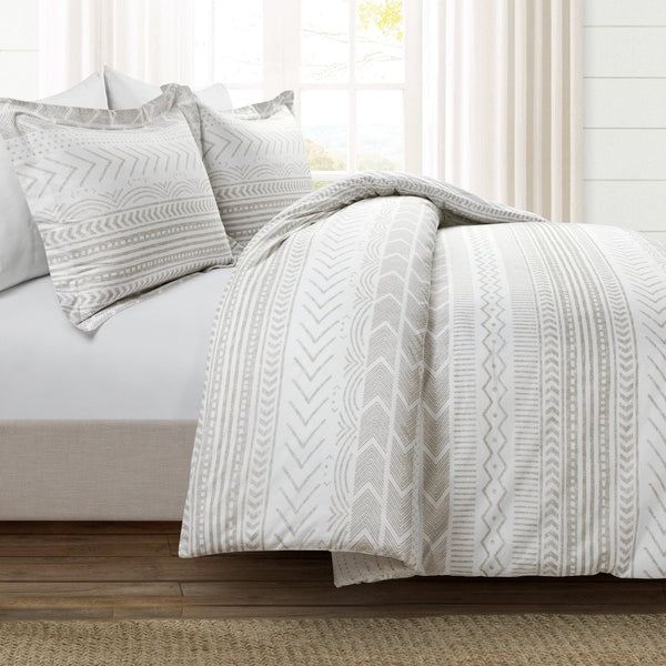 Lush Décor Hygge Geo Reversible Cotton Duvet Cover 3 Piece Set