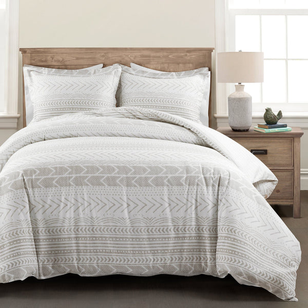 lush décor Hygge Geo Reversible Cotton Duvet Cover 3 Piece Set