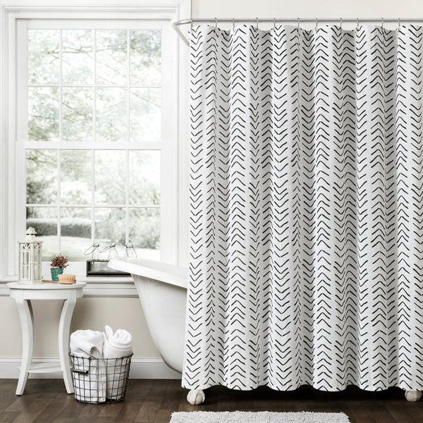 lush décor Hygge Modern Arrow Faux Linen Shower Curtain