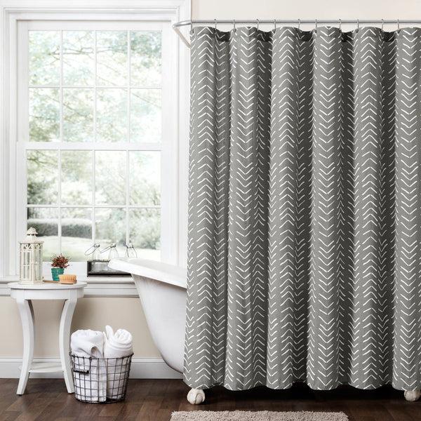 Lush Décor Hygge Modern Arrow Faux Linen Shower Curtain