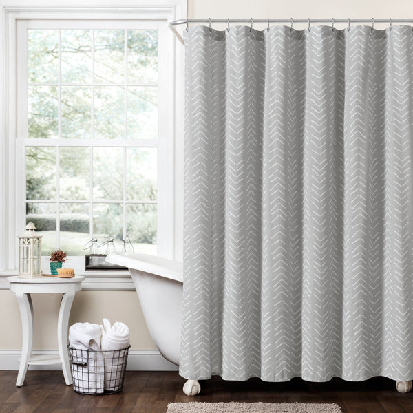 Lush Décor Hygge Modern Arrow Faux Linen Shower Curtain