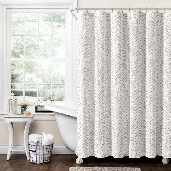 Lush Décor Hygge Modern Arrow Faux Linen Shower Curtain