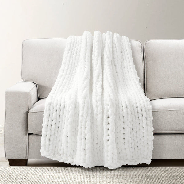 lush décor Hygge Ultra Soft Chenille Chunky Knit Throw