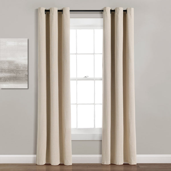 Lush Décor Insulated Grommet Blackout Faux Linen Window Curtain Panel