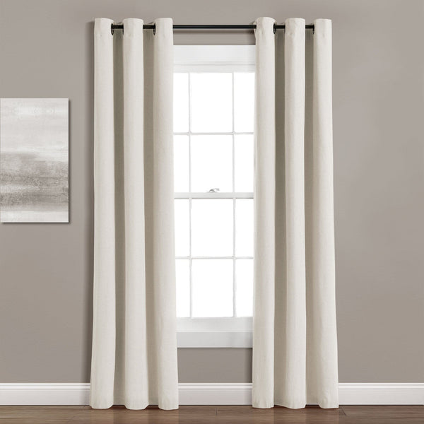 Lush Décor Insulated Grommet Blackout Faux Linen Window Curtain Panel