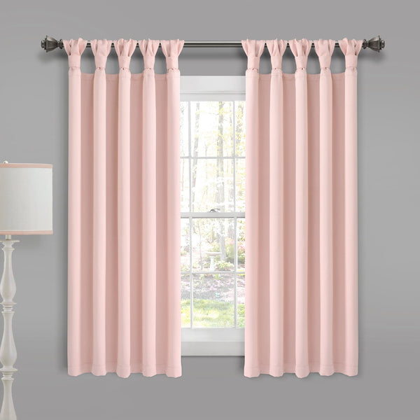 Lush Décor Insulated Knotted Tab Top Blackout Window Curtain Panel Set