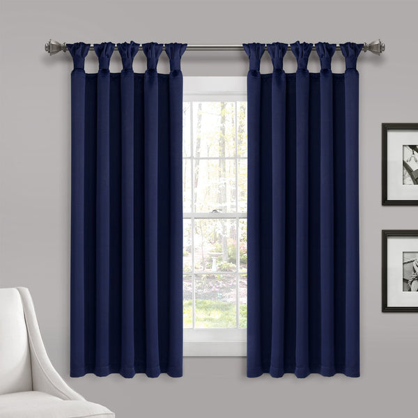 lush décor Insulated Knotted Tab Top Blackout Window Curtain Panel Set