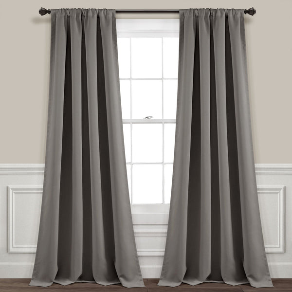 Lush Décor Insulated Rod Pocket Blackout Curtain Panel Set