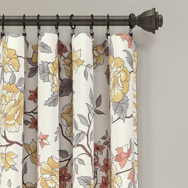 Lush Décor Ivana Floral Light Filtering Window Curtain Panel Set
