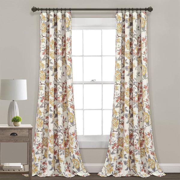 lush décor Ivana Floral Light Filtering Window Curtain Panel Set