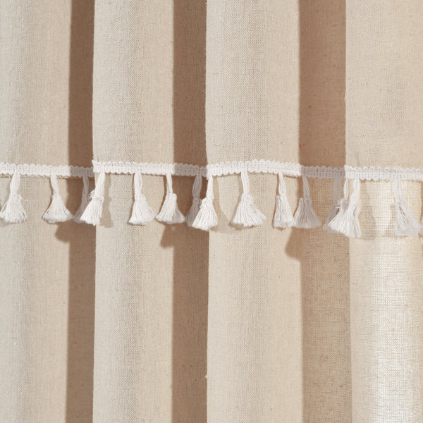 Lush Décor Ivy Tassel Faux Linen Window Curtain Panel Set
