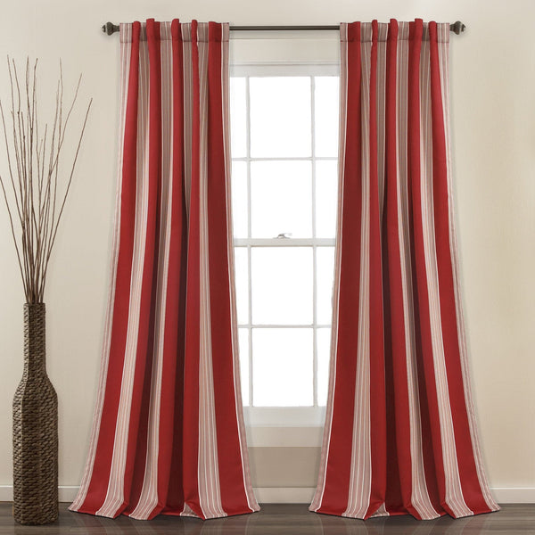 lush décor Julia Stripe Light Filtering Window Curtains Set
