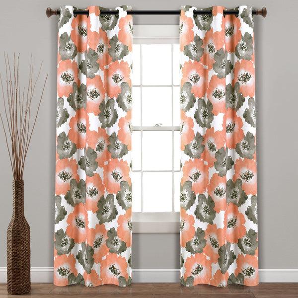 Lush Décor Julie Floral Insulated Grommet Blackout Window Curtain Panel Set