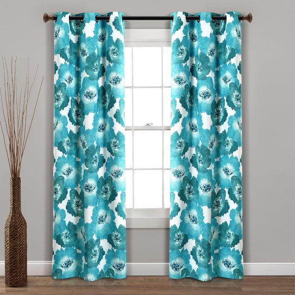 lush décor Julie Floral Insulated Grommet Blackout Window Curtain Panel Set