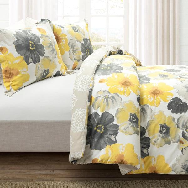 Lush Décor Leah Reversible Cotton Duvet Cover 3 Piece Set