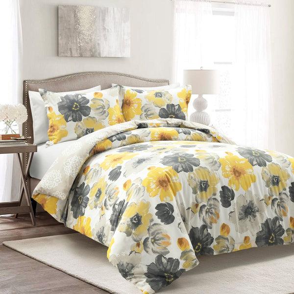 lush décor Leah Reversible Cotton Duvet Cover 3 Piece Set