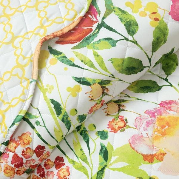 Lush Décor Leilani Watercolor Scallop Edged Floral 3 Piece Quilt Set