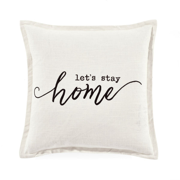 lush décor Let's Stay Home Script Decorative Pillow Cover