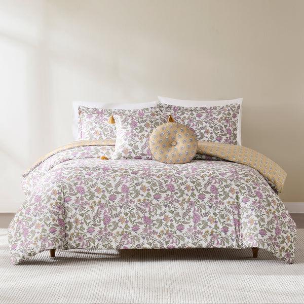 lush décor Lillian Block Print Reversible Comforter Set 5Pc