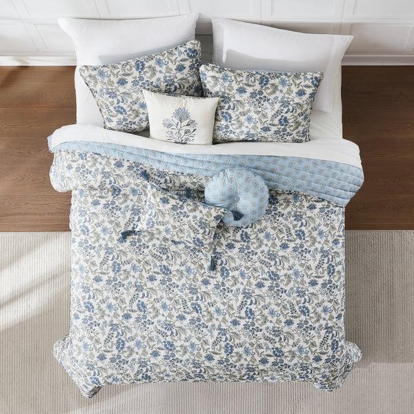 Lush Décor Lillian Block Print Reversible Quilt 6 Set