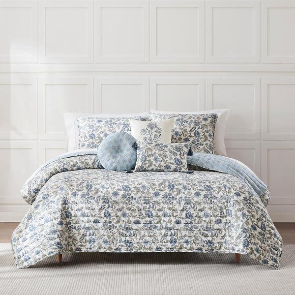 lush décor Lillian Block Print Reversible Quilt 6 Set