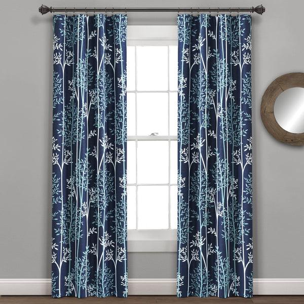 Lush Décor Linear Tree Insulated Rod Pocket Blackout Curtain Panel Set