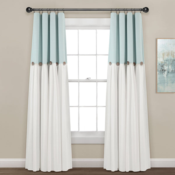 lush décor Linen Button Lined 100% Blackout Window Curtain Panel