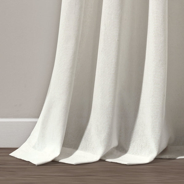Lush Décor Linen Button Pinched Pleat Window Curtain Panel