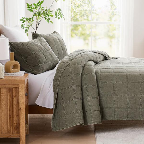 Lush Décor Logan Stone Washed Cotton Quilt 3 Piece Set