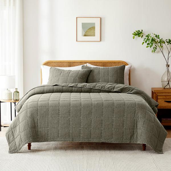 Lush Décor Logan Stone Washed Cotton Quilt 3 Piece Set