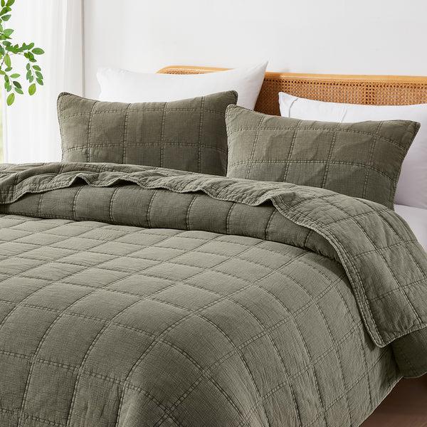 Lush Décor Logan Stone Washed Cotton Quilt 3 Piece Set