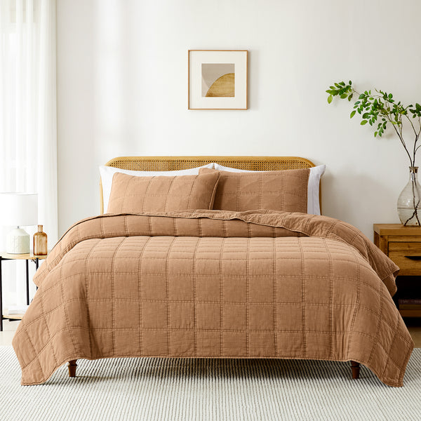 lush décor Logan Stone Washed Cotton Quilt 3 Piece Set