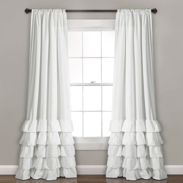lush décor Allison Ruffle Window Curtain Panel Set