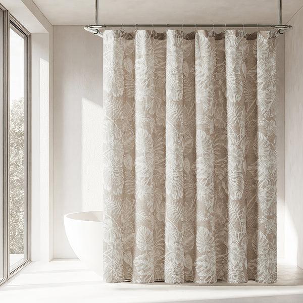 lush décor Bali Tropical Leaves Shower Curtain