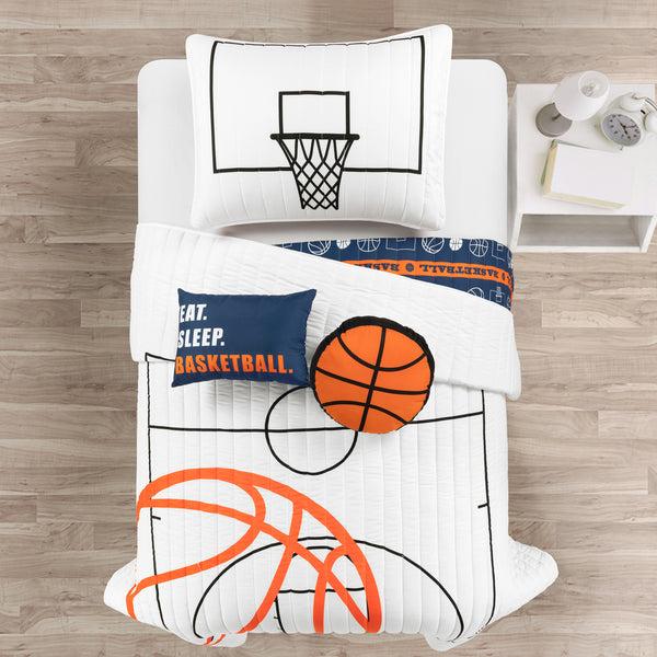 Lush Décor Basketball Game Reversible Quilt Set
