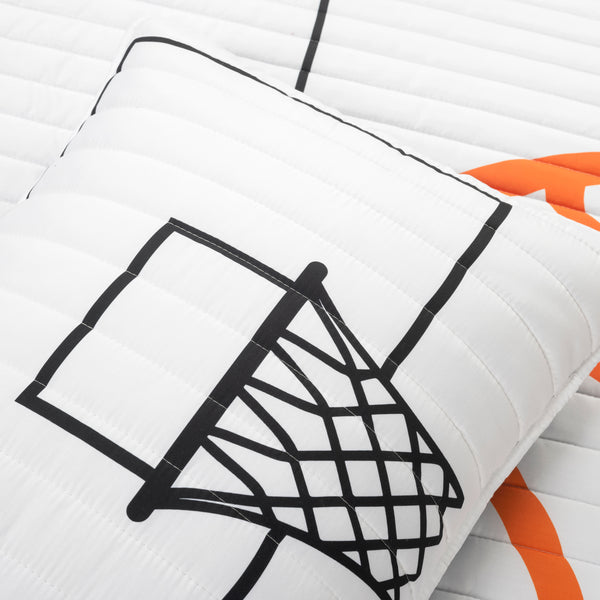 Lush Décor Basketball Game Reversible Quilt Set