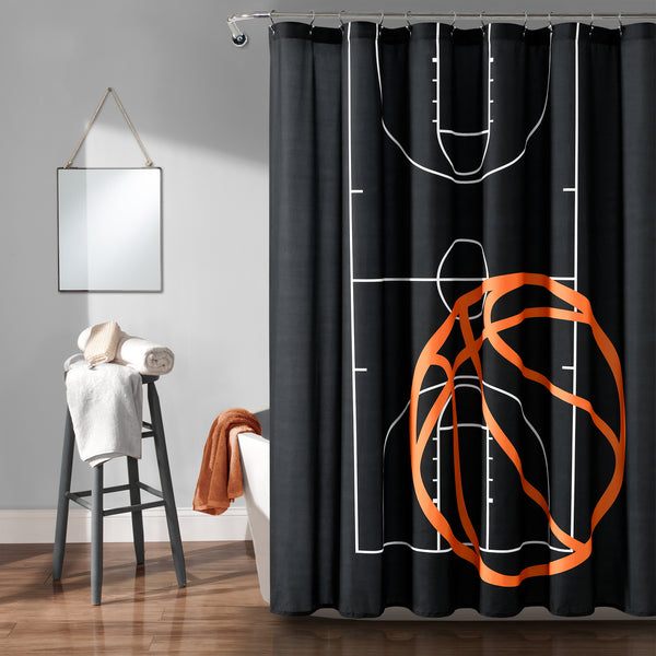 lush décor Basketball Game Shower Curtain