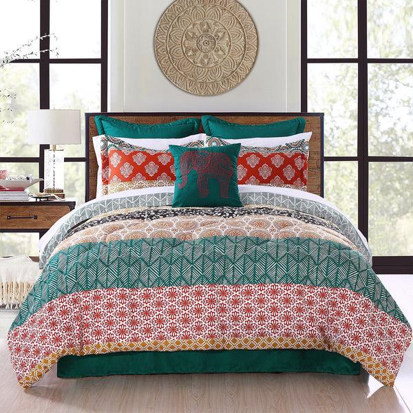 lush décor Bohemian Stripe 7 Piece Comforter Set