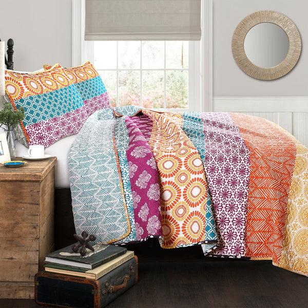 lush décor Bohemian Stripe Quilt 3 Piece Set