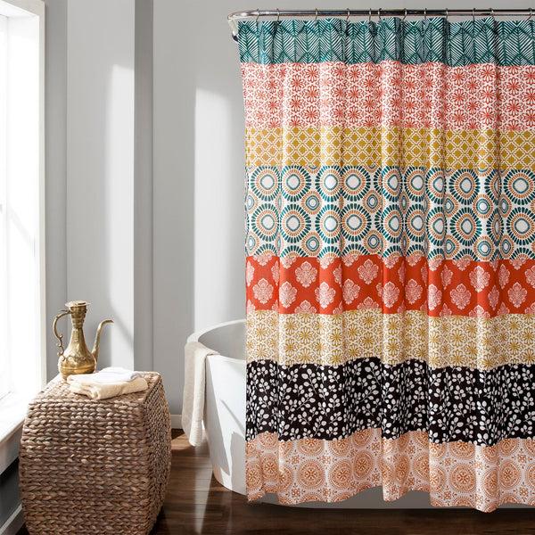 lush décor Bohemian Stripe Shower Curtain