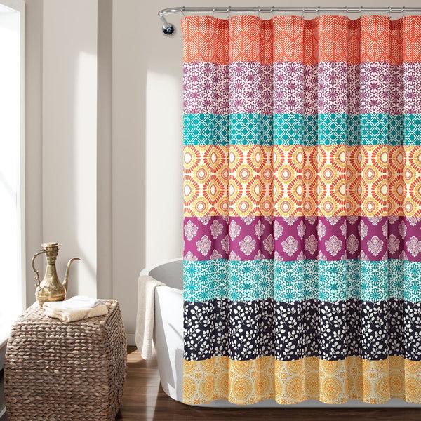 Lush Décor Bohemian Stripe Shower Curtain