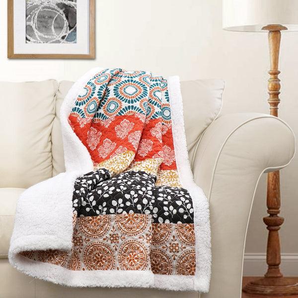 Lush Décor Bohemian Stripe Throw Sherpa