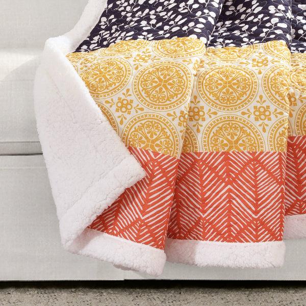 Lush Décor Bohemian Stripe Throw Sherpa