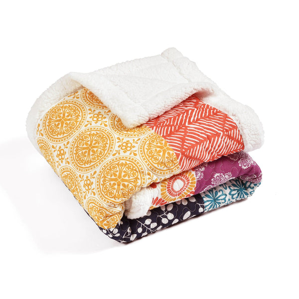 Lush Décor Bohemian Stripe Throw Sherpa