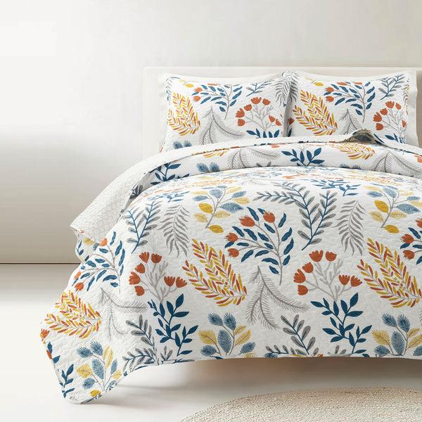 Lush Décor Boho Botanical Floral Quilt 3 Piece Set