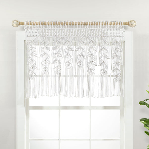 lush décor Boho Macrame Leaf Cotton Valance