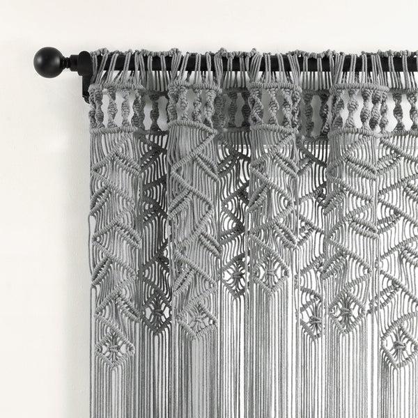 Lush Décor Boho Macrame Leaf Cotton Window Curtain