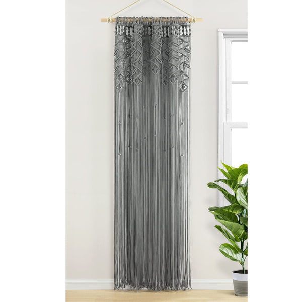 Lush Décor Boho Macrame Leaf Cotton Window Curtain